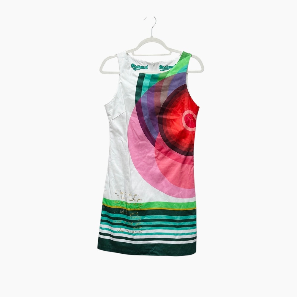 Desigual Sleeveless Colorful Geometric Print Mini Dress 41V2885 Size 38 (US 10) - Picture 3 of 10